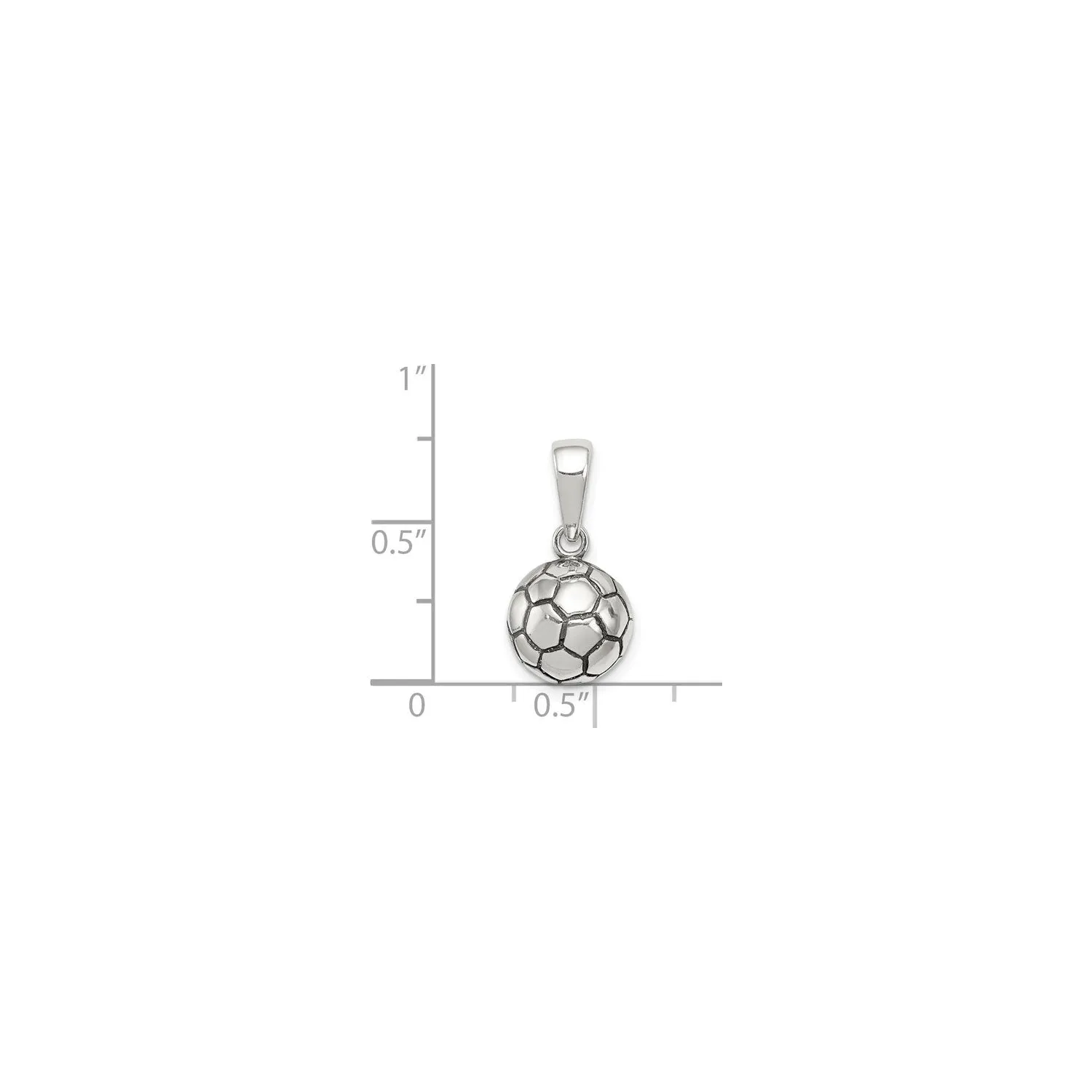 Antiqued Soccer Ball 3D Pendant (Silver)