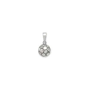Antiqued Soccer Ball 3D Pendant (Silver)
