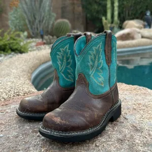 Ariat Distressed Brown Fatbaby Heritage Kids Boots