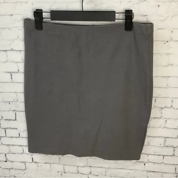 Aritzia Wilfred Free Womens Gray Cotton Spandex Sheath Pencil Skirt Size L H2