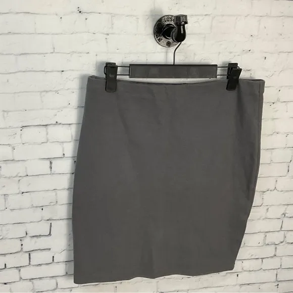 Aritzia Wilfred Free Womens Gray Cotton Spandex Sheath Pencil Skirt Size L H2