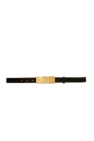 Axel Thin Gold Leather Belt