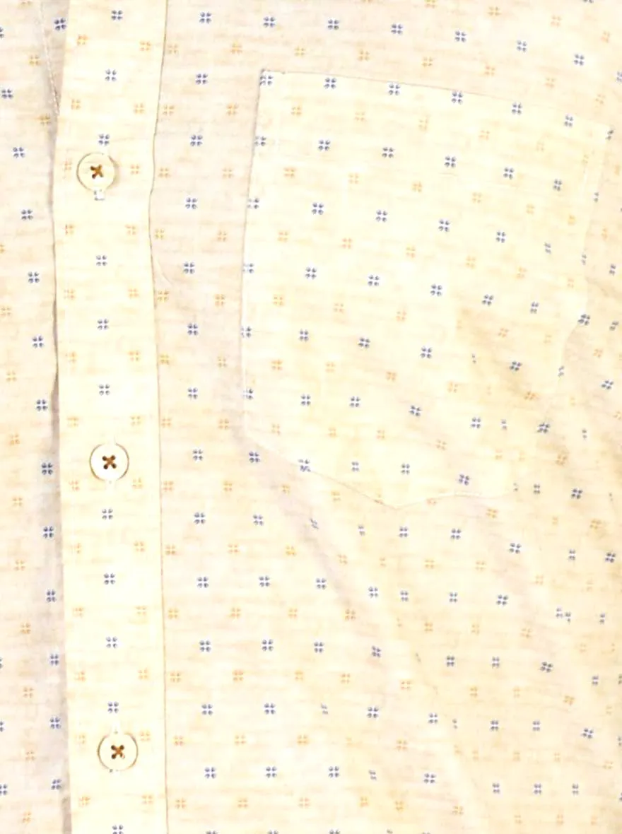 Beige Printed Slim Fit Casual Shirt | JadeBlue
