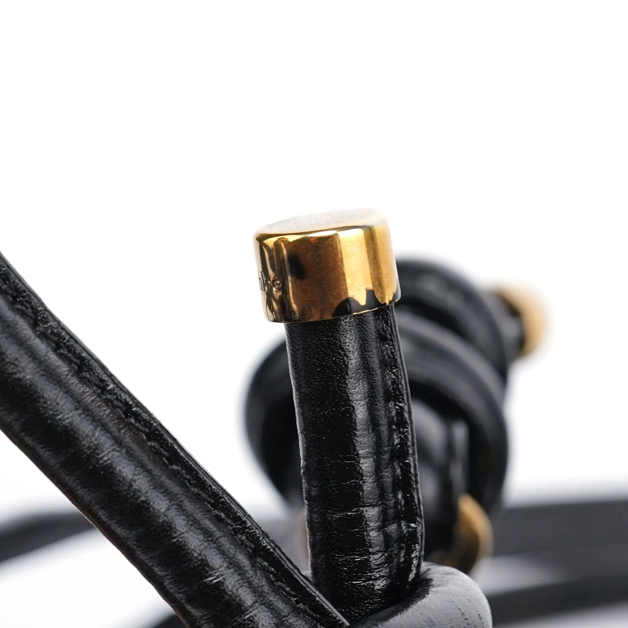 Black Gloss Leather Knot Tote Bag