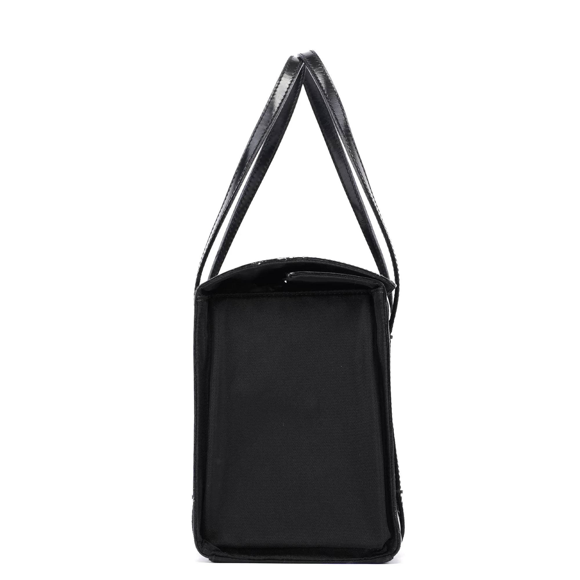 Black Spazzolato Tessuto Tote