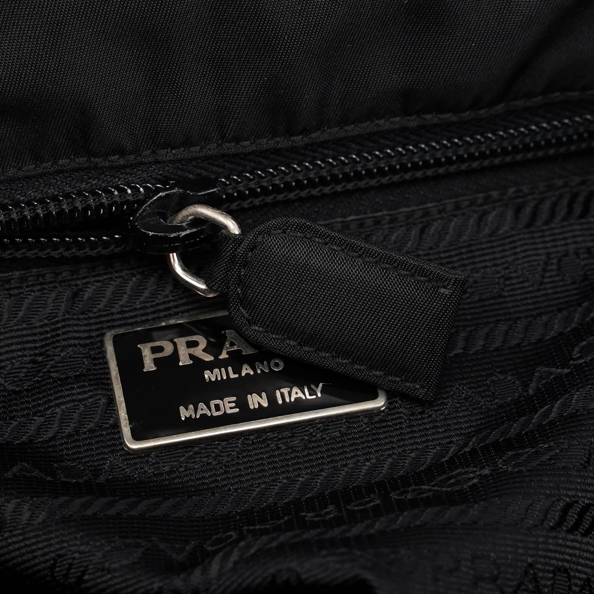 Black Spazzolato Tessuto Tote