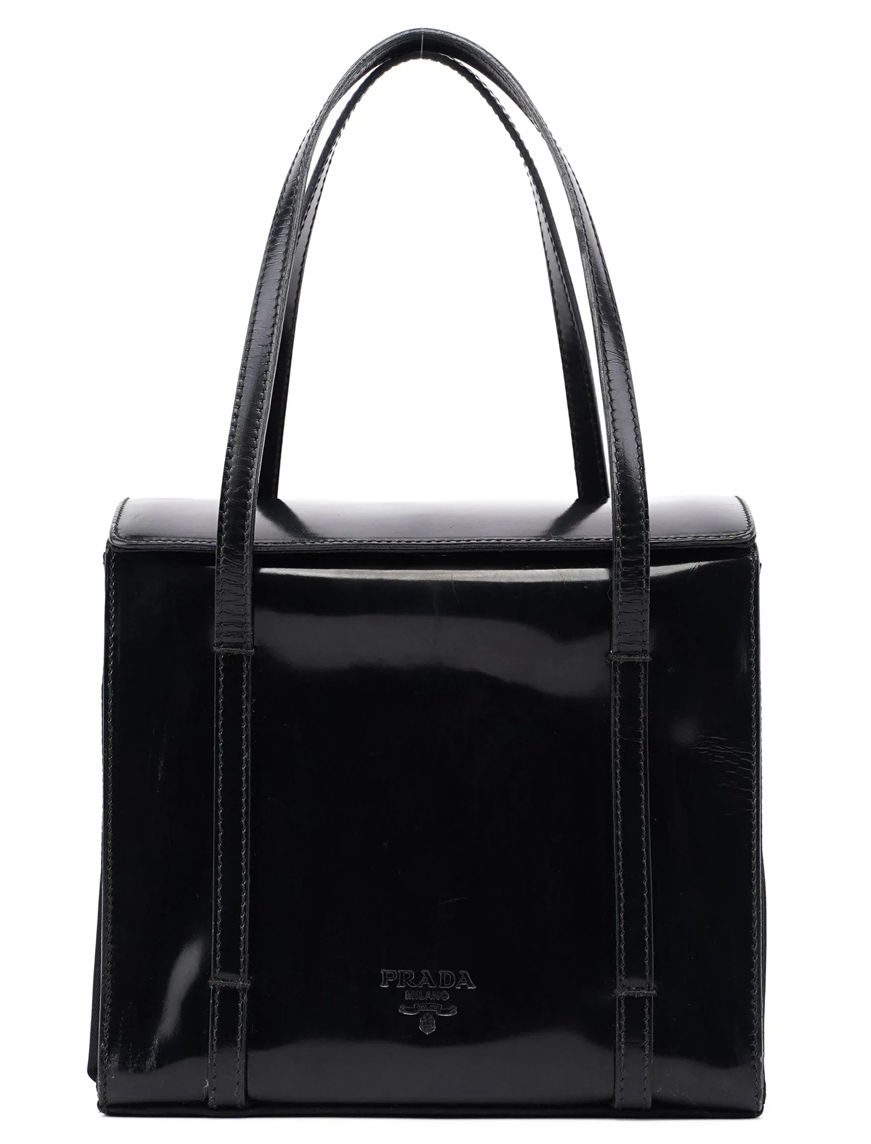 Black Spazzolato Tessuto Tote