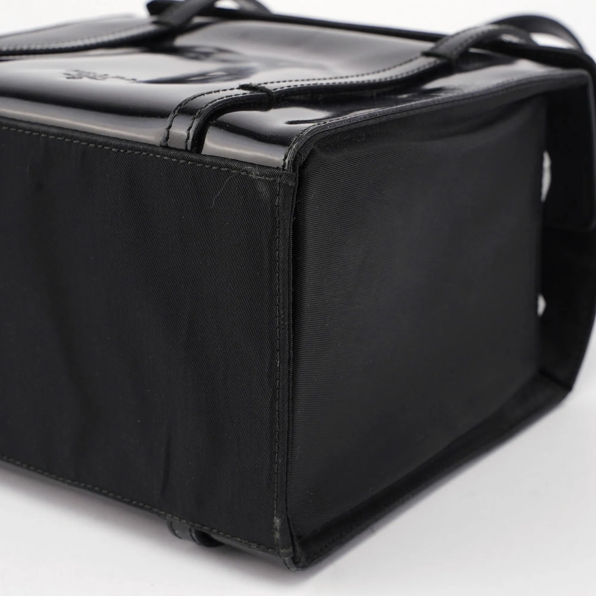 Black Spazzolato Tessuto Tote