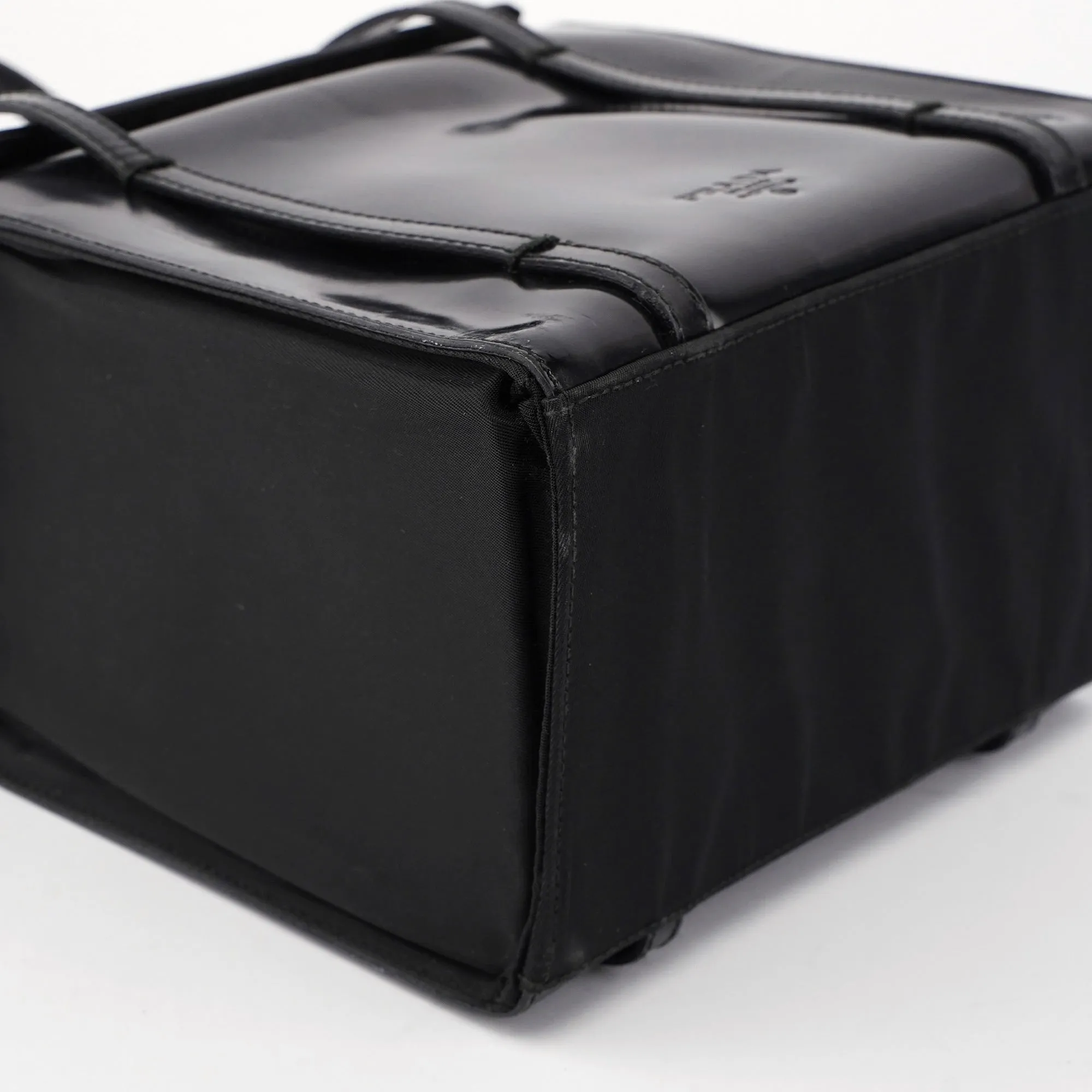 Black Spazzolato Tessuto Tote