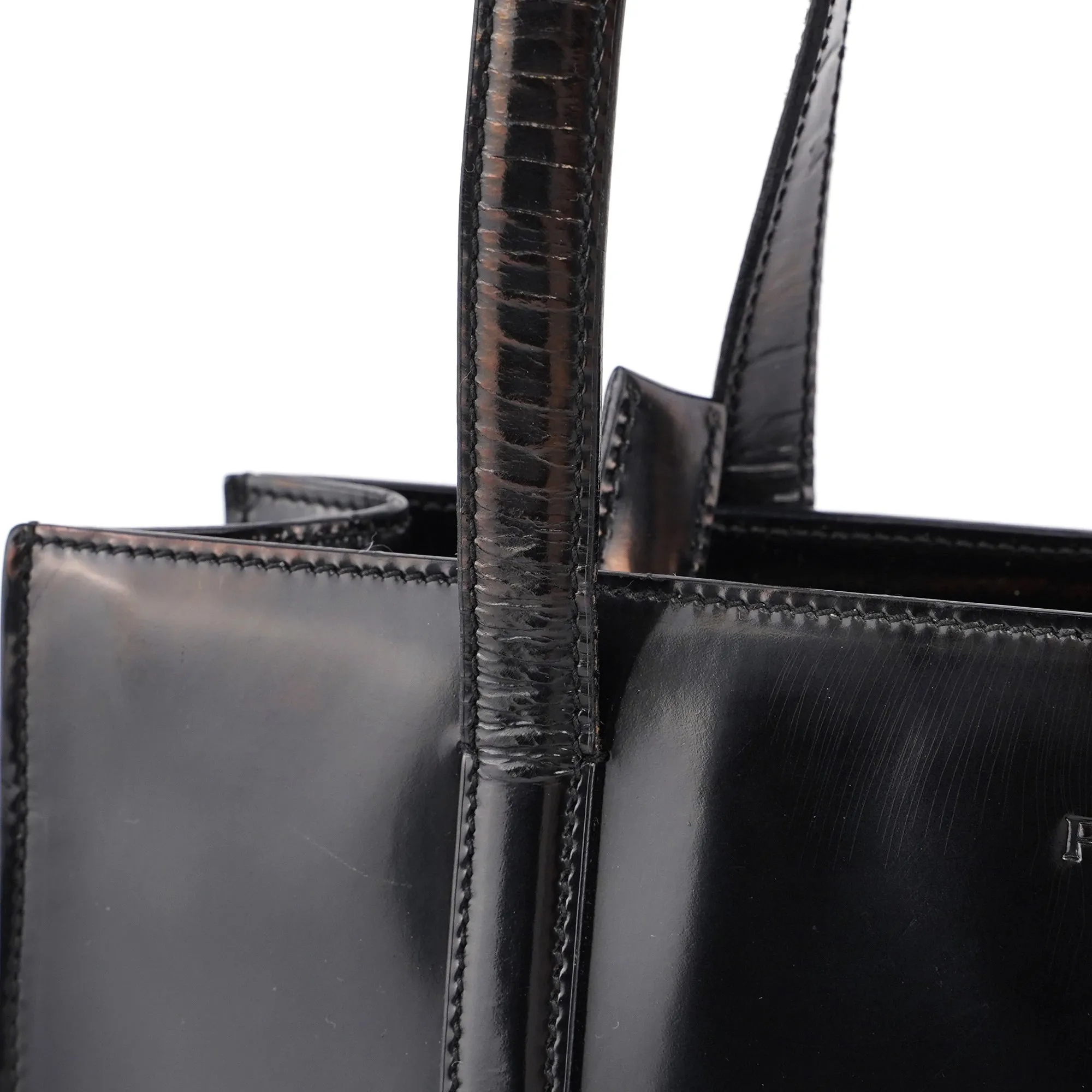 Black Spazzolato Tote