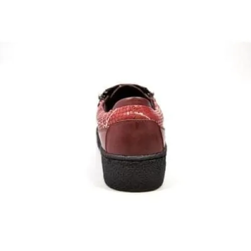 British Walkers Men's Red Snake Skin Leather W Linear Design