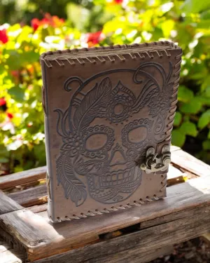 Brown Skull Leather Journal 15cm x 20cm