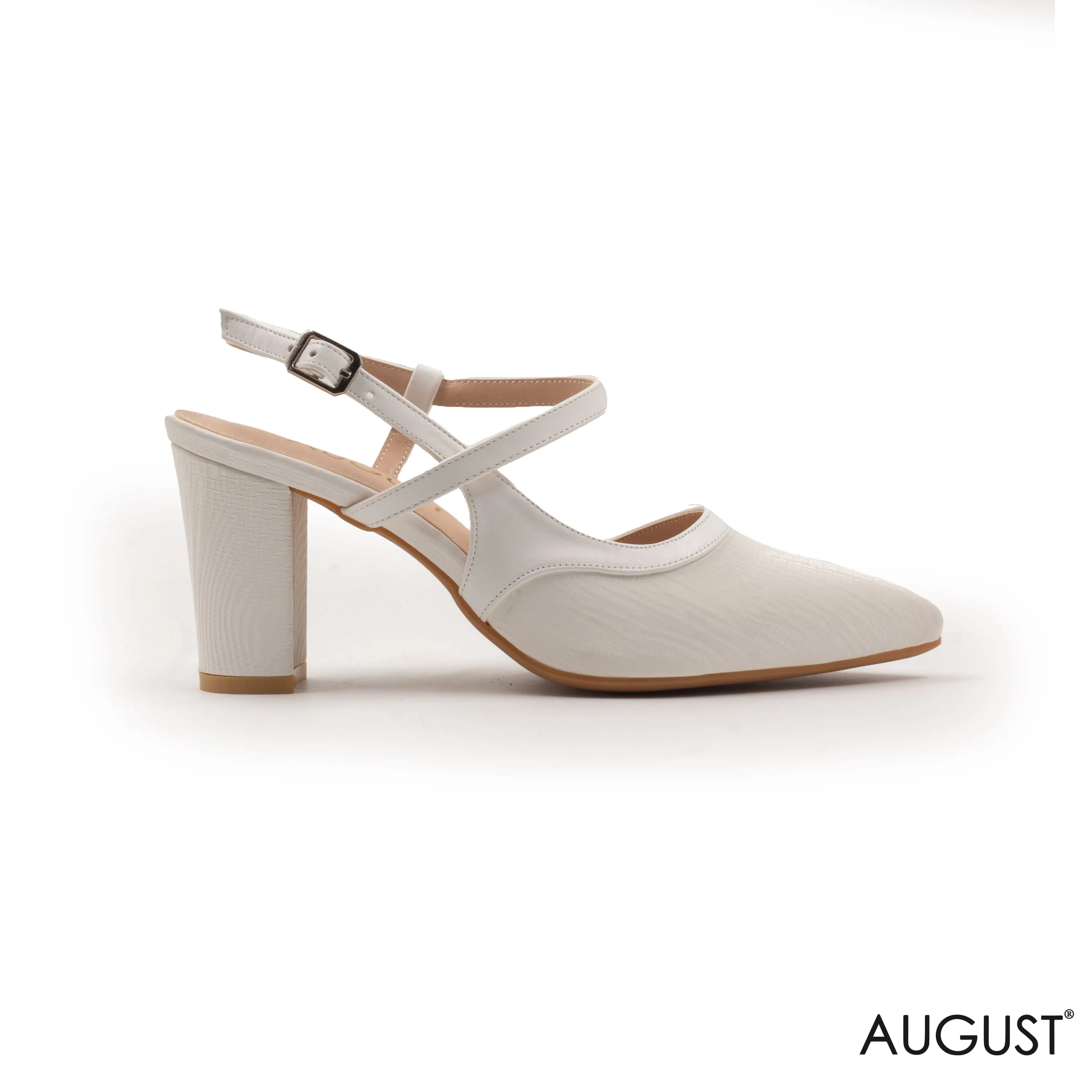 BUCKLED STRAPPY SLINGBACK MED-HEEL
