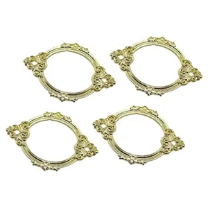 Calandis 4PCS Vintage Style Drawer Tag Frame Label Holder Pull Handle Golden