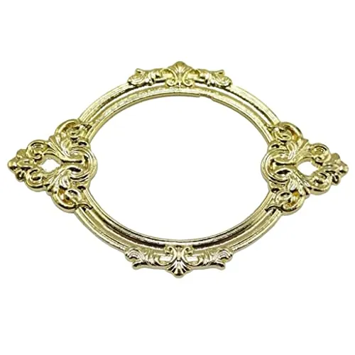 Calandis 4PCS Vintage Style Drawer Tag Frame Label Holder Pull Handle Golden