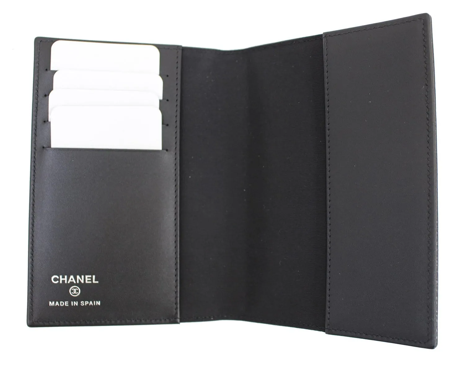 CHANEL Patent Leather Black Passport Wallet - Sale
