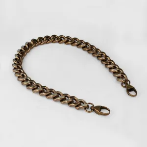 Chunky Curb and Antique Brass Chain Strap