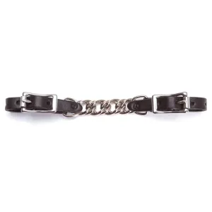 Circle Y Leather Curb Strap 3 1/2" Flat Chain - Dark Oil Antique