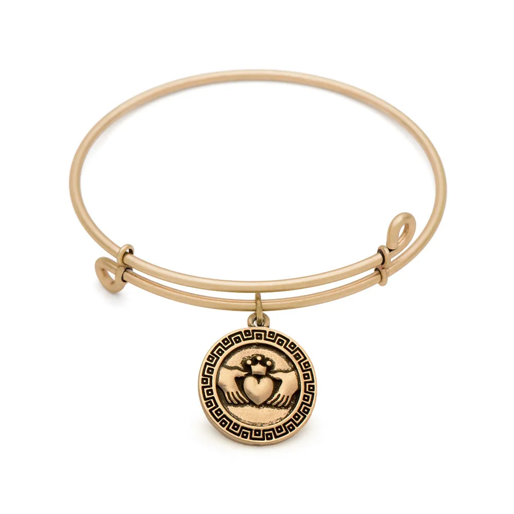Claddagh, Bangle Antique Gold Color Finish