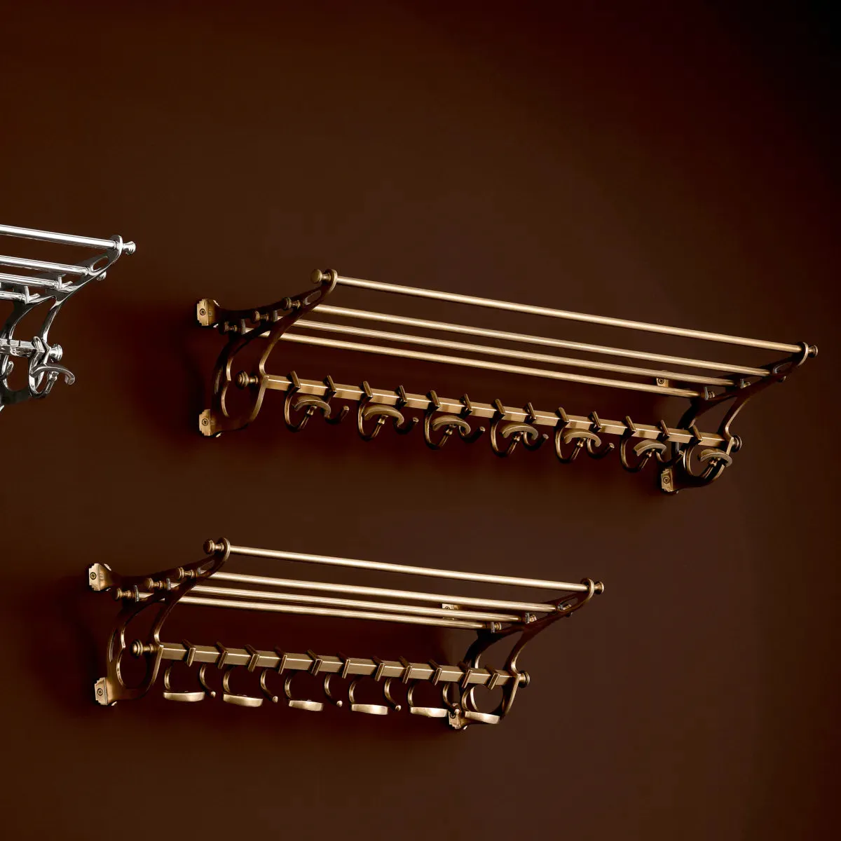 Coatrack Hudson L - Antique Brass Finish