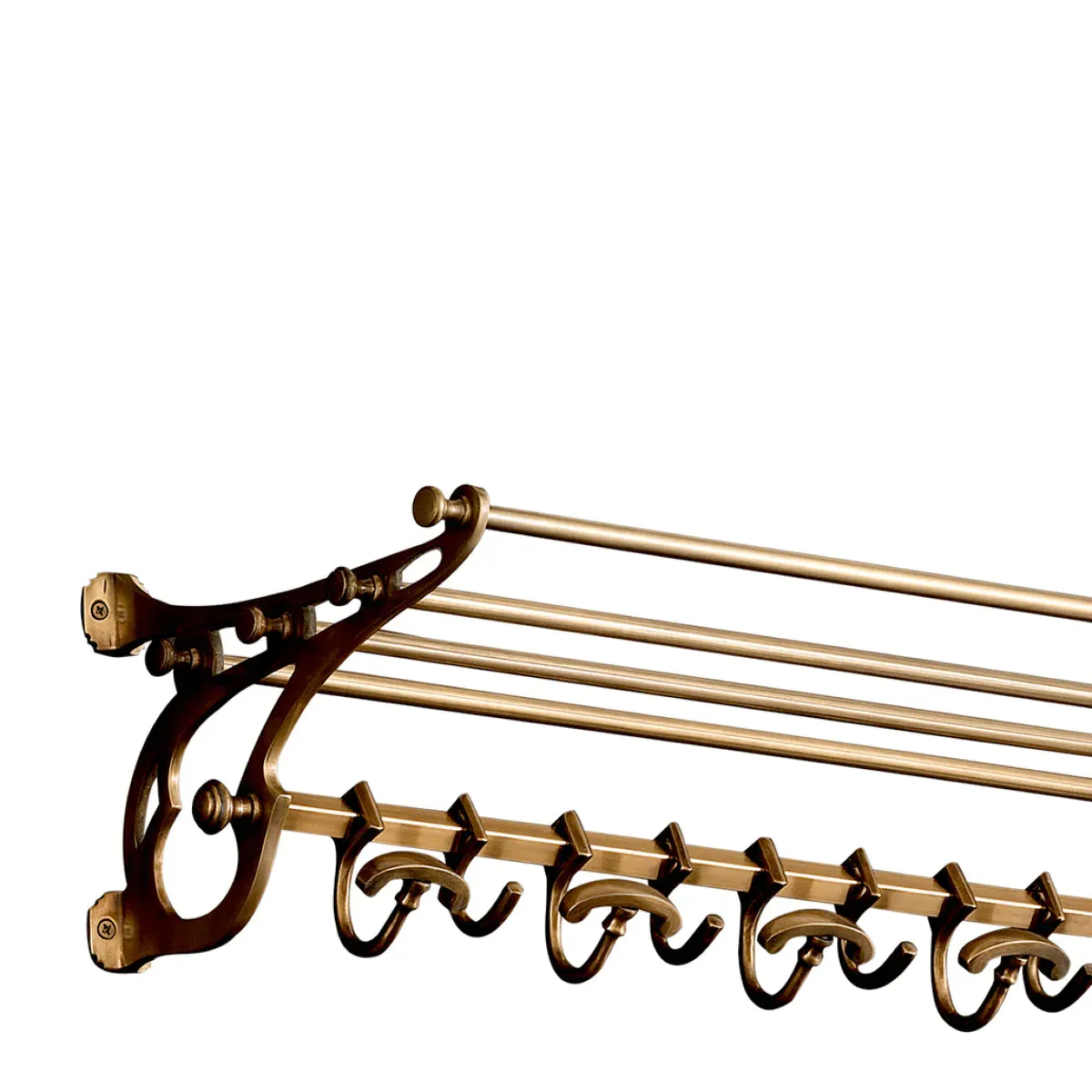 Coatrack Hudson L - Antique Brass Finish