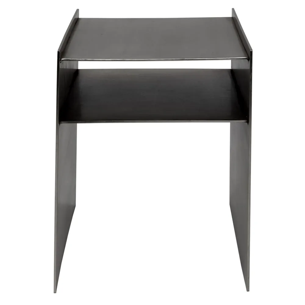Cyrus Side Table, Antique Silver Finish