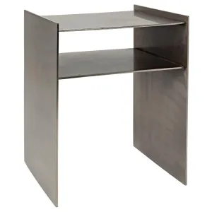 Cyrus Side Table, Antique Silver Finish
