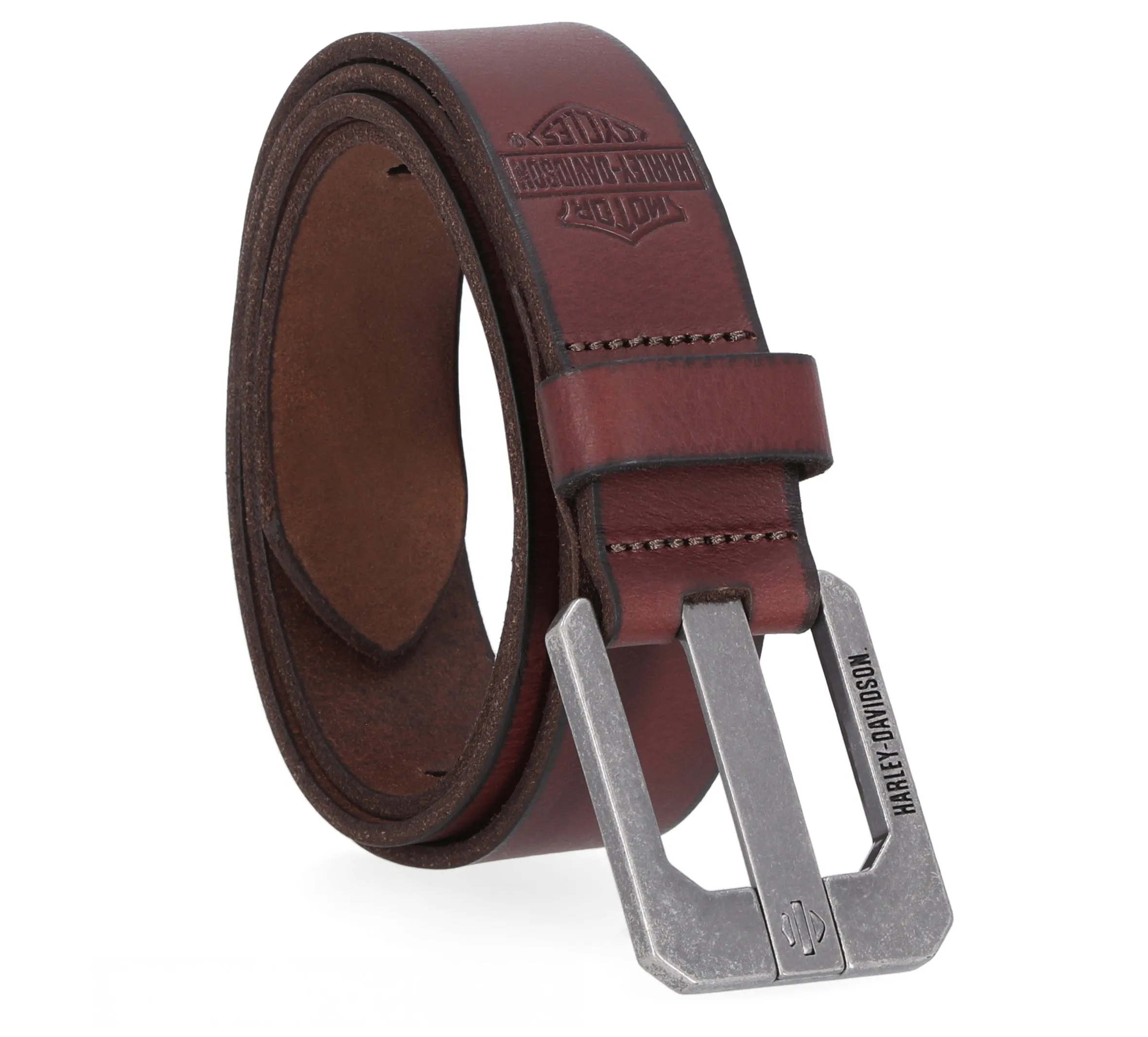 Die Cut Bar & Shield Prong Belt in Brown - Brown