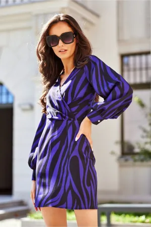 Draped Envelope Neck Mini Dress