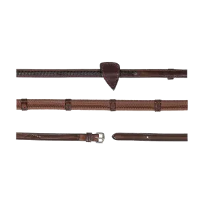 Dy'on New English 1/2'' Rubber reins with 7 leather loops and plaited finishing NE05W
