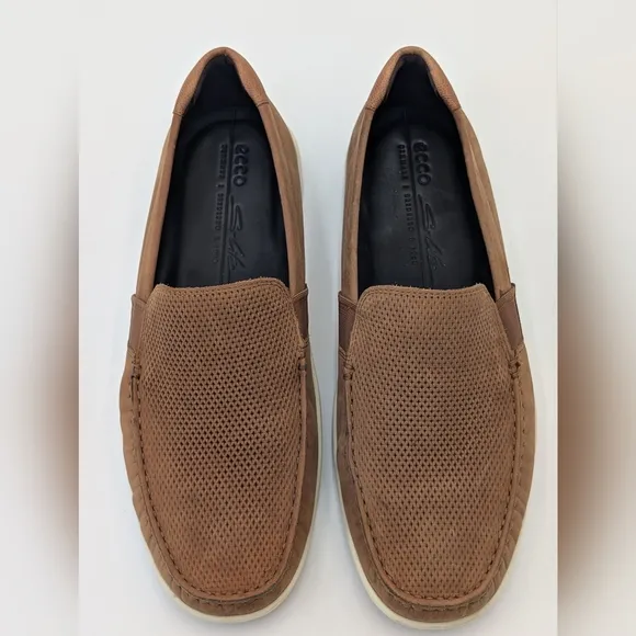 Ecco Men's S Lite Moc Slip On Cognac/Camel Leather Fluidform Size US 8/8.5 EU 42