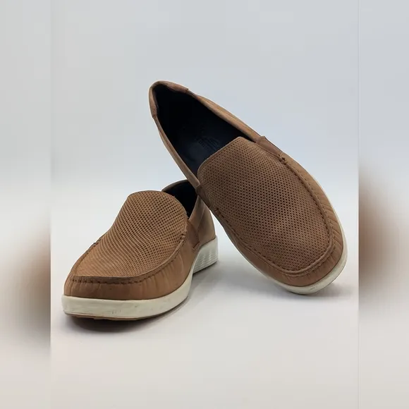 Ecco Men's S Lite Moc Slip On Cognac/Camel Leather Fluidform Size US 8/8.5 EU 42