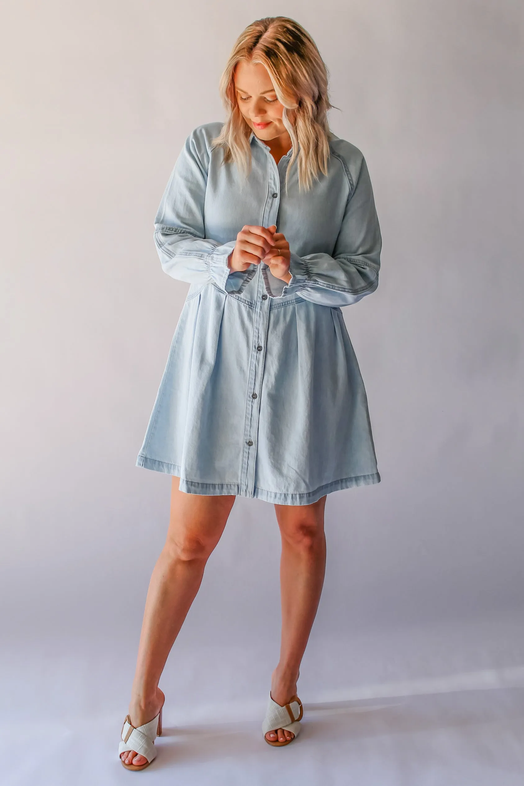 ELSIE DENIM DRESS - LIGHT BLUE