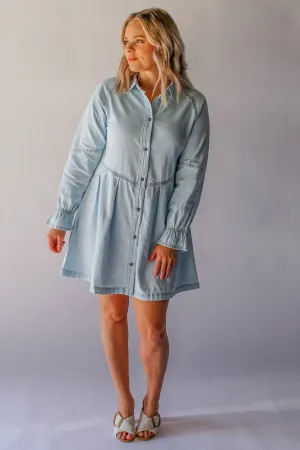 ELSIE DENIM DRESS - LIGHT BLUE