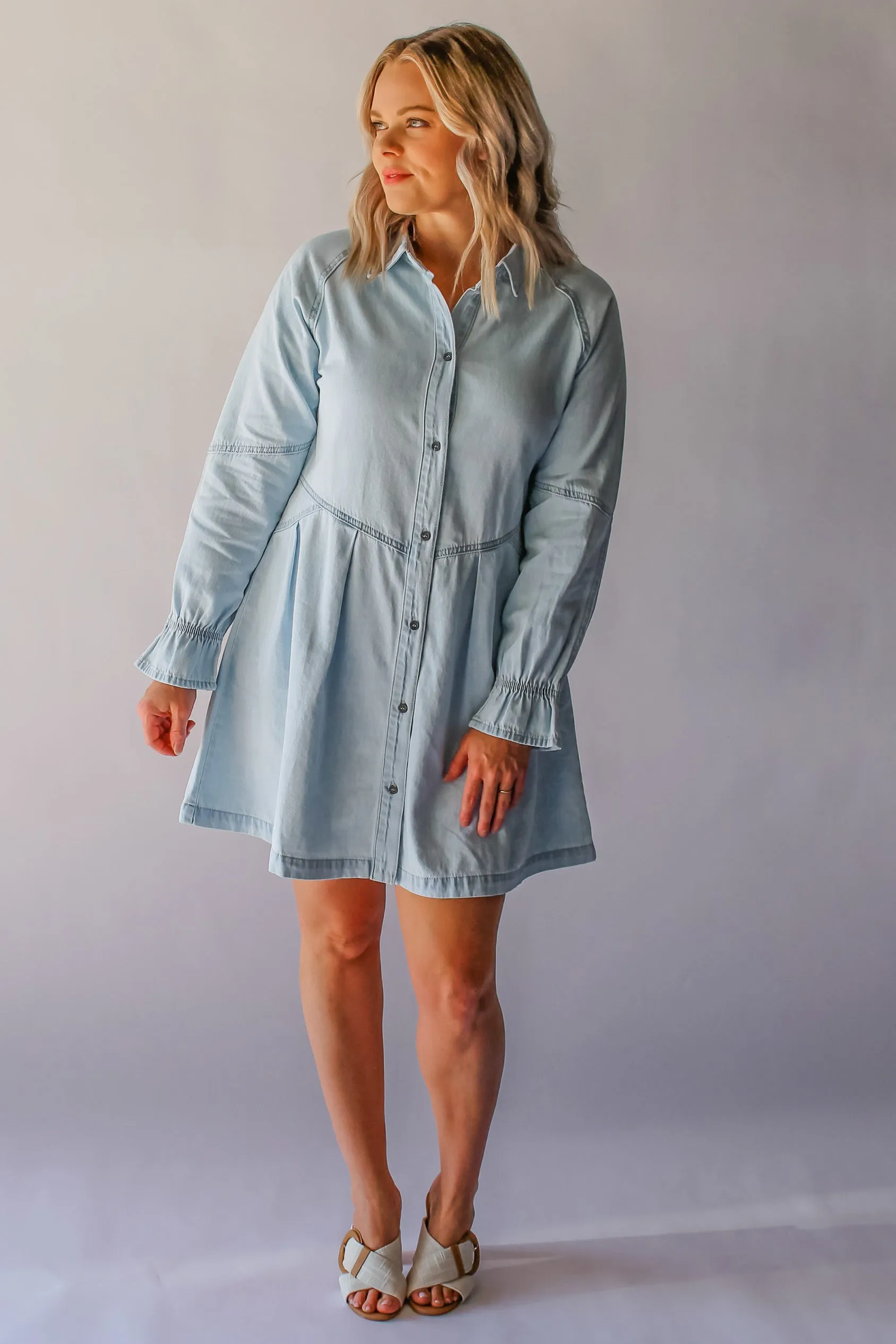 ELSIE DENIM DRESS - LIGHT BLUE