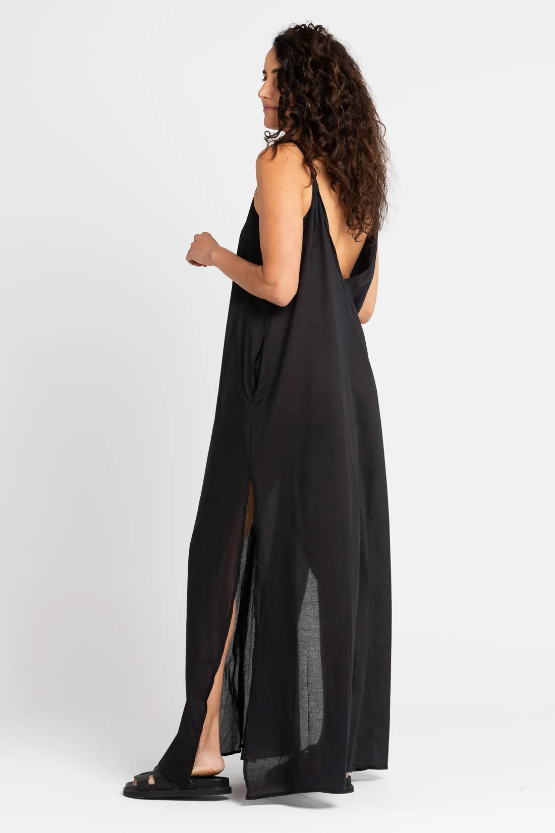 Emily Cotton Maxi Dress Black