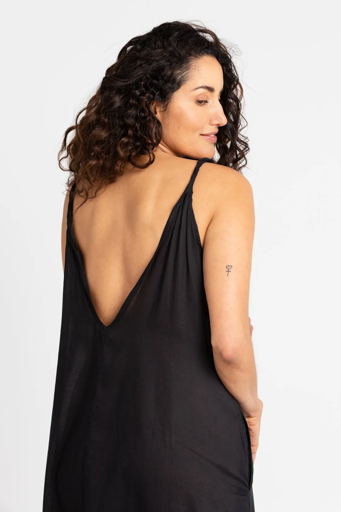 Emily Cotton Maxi Dress Black