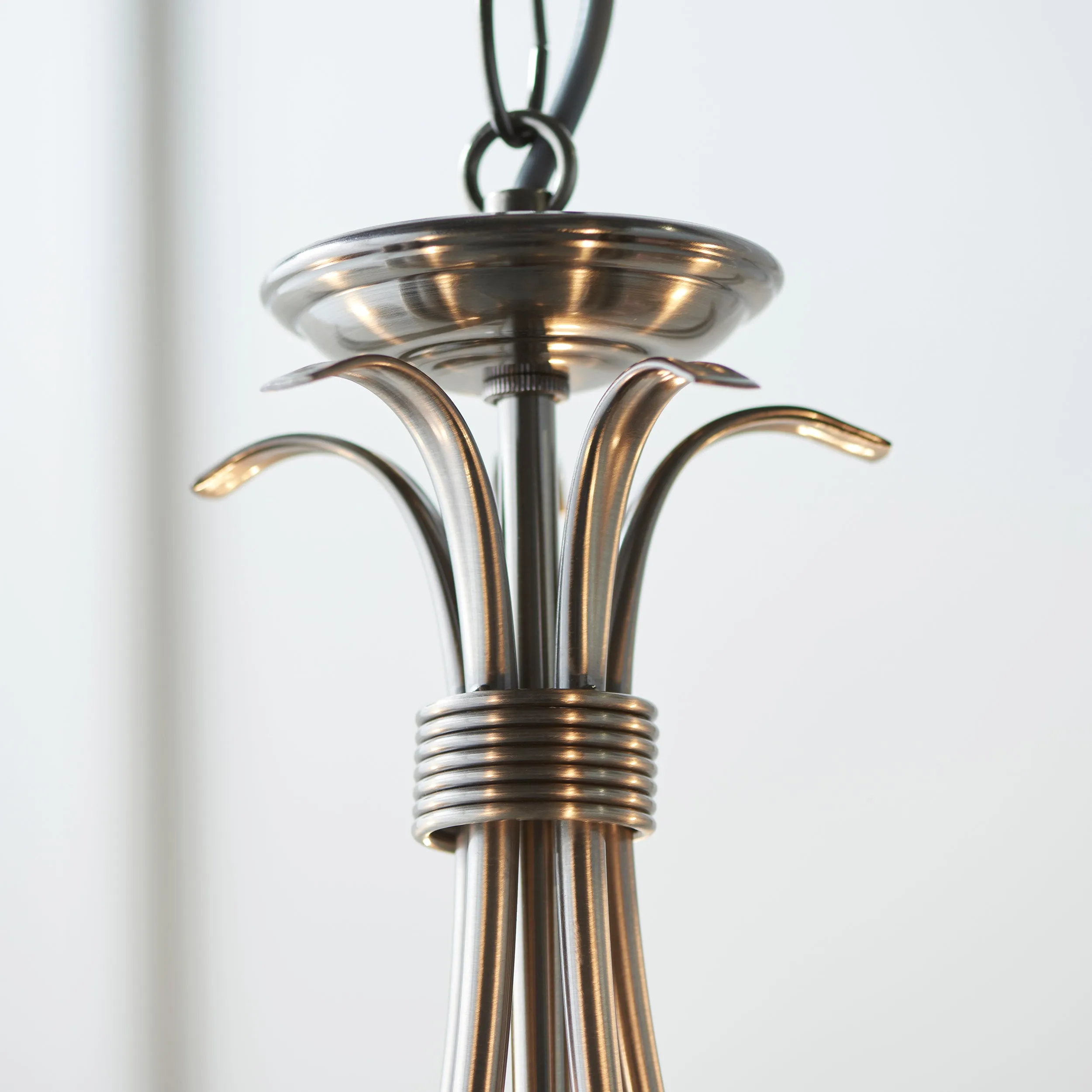 Endon 2030-5AS Bernice 5lt Pendant Antique silver effect plate 5 x 60W E14 candle (Required)