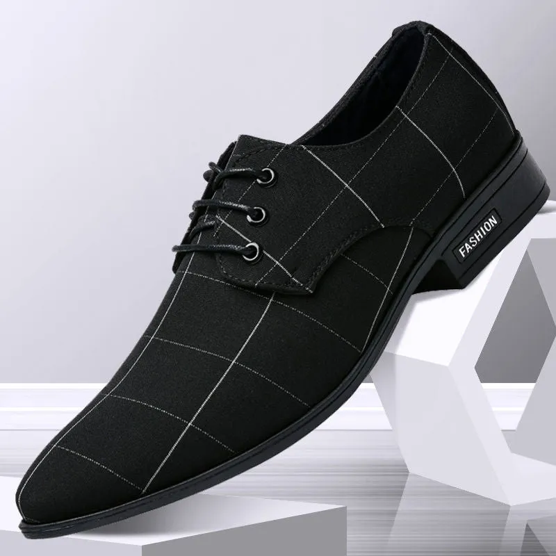 Explore men's breathable leather dress shoes, blending leisure and business with formal canvas accents.