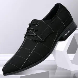 Explore men's breathable leather dress shoes, blending leisure and business with formal canvas accents.