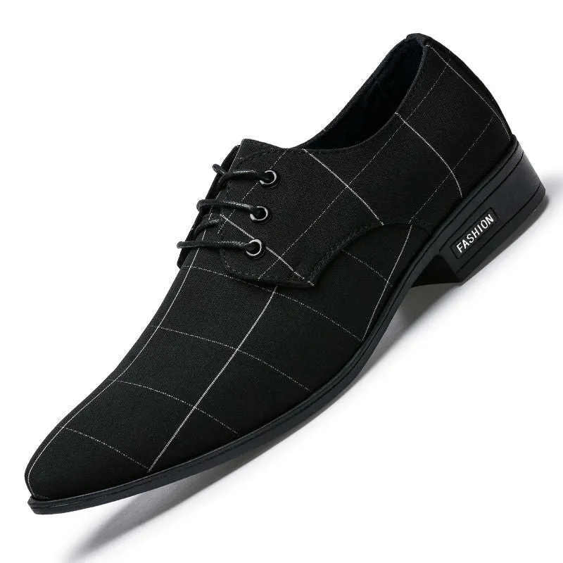 Explore men's breathable leather dress shoes, blending leisure and business with formal canvas accents.