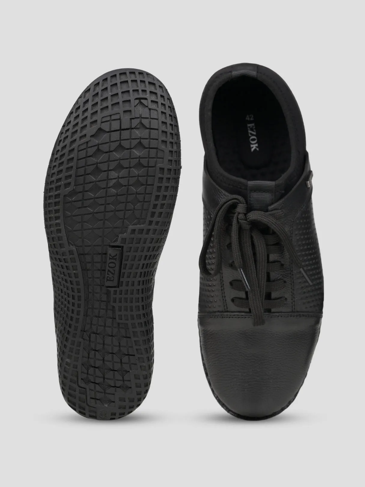 Ezok Brown Leather Closer Casual Shoes