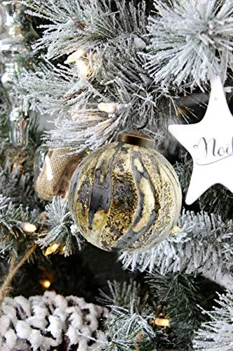 Farmhouse Ball Ornaments (Silver Gray, Case of 12)