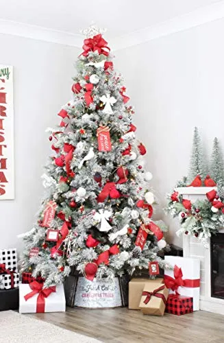Farmhouse Ball Ornaments (White, Case of 5 Sets)