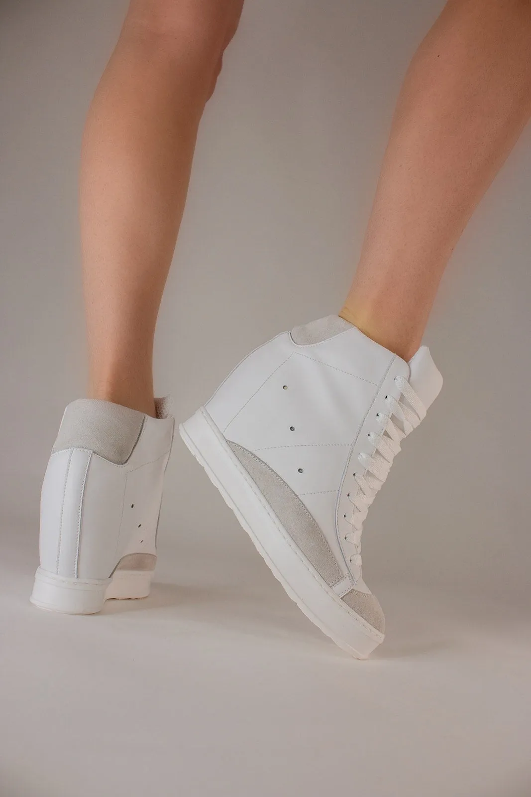 Fearless White Wedge Sneaker