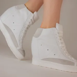 Fearless White Wedge Sneaker