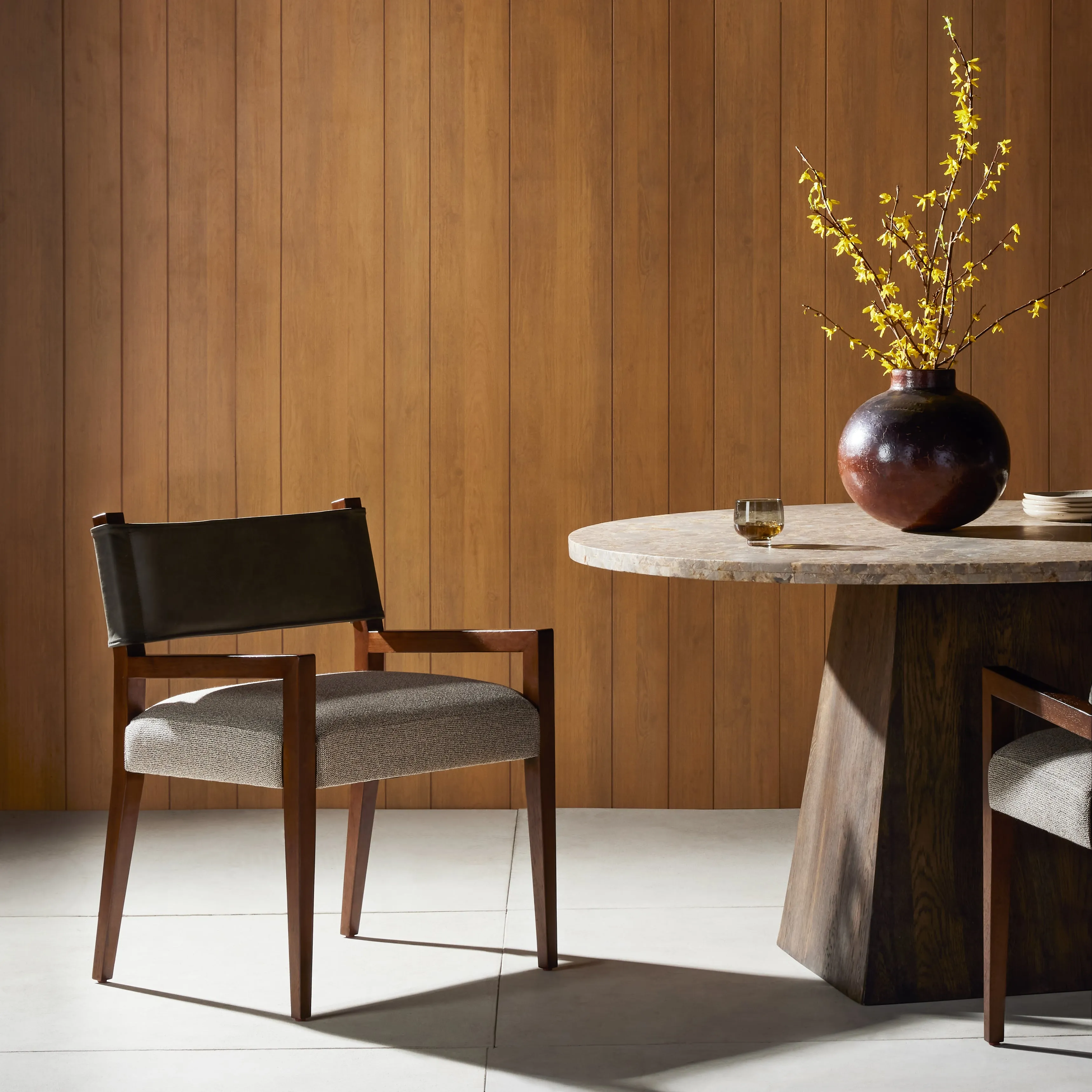 Ferris Dining Arm Chair Nubuck Charcoal