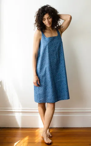 Field Dress in Liberty of London Indigo Ditsy