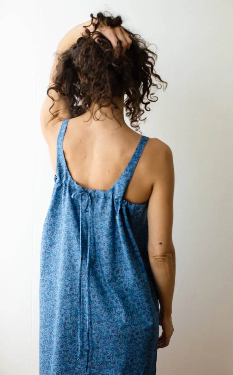 Field Dress in Liberty of London Indigo Ditsy