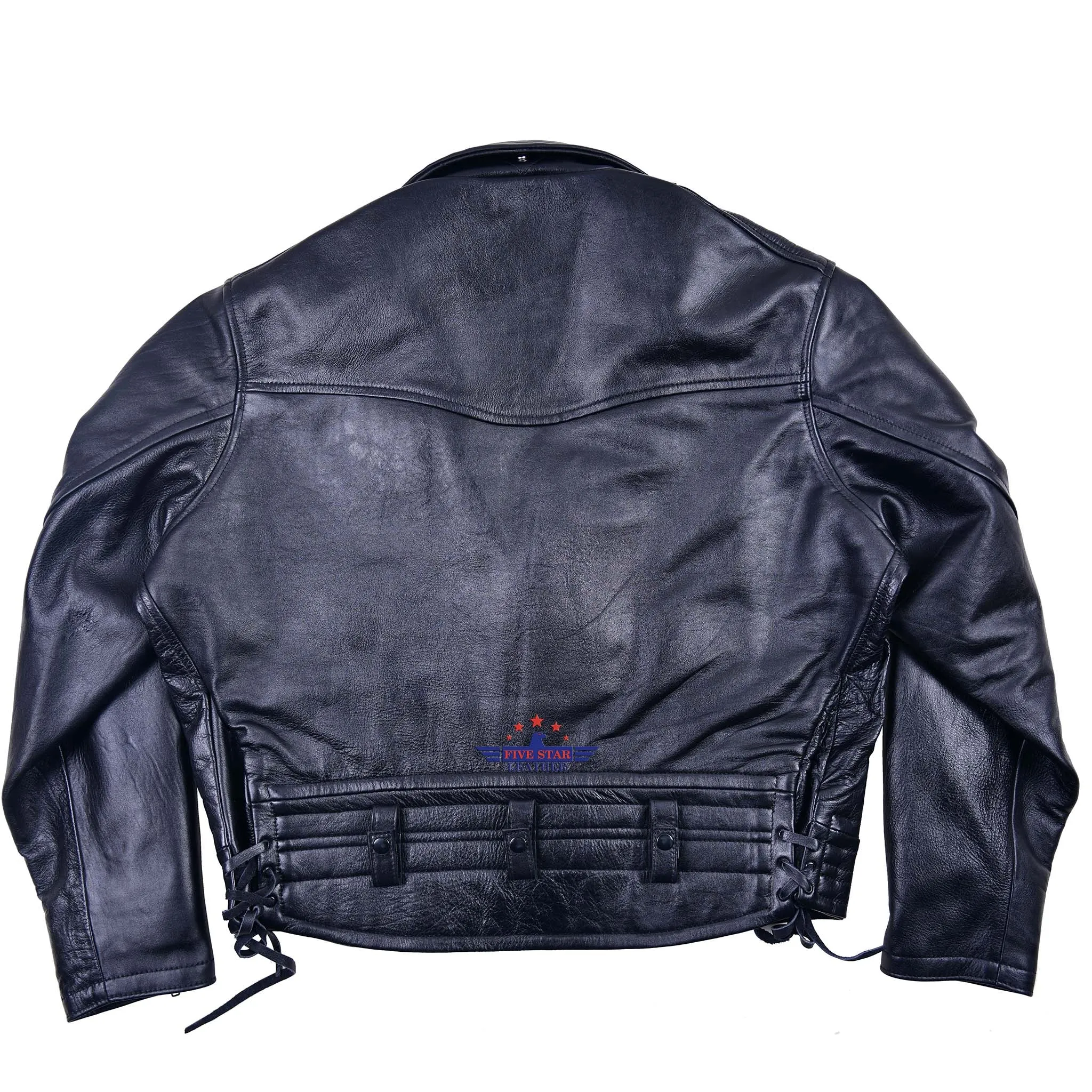 FiveStar Leather Reproduced Men Vintage LAPD Jacket Horsehide Leather Black